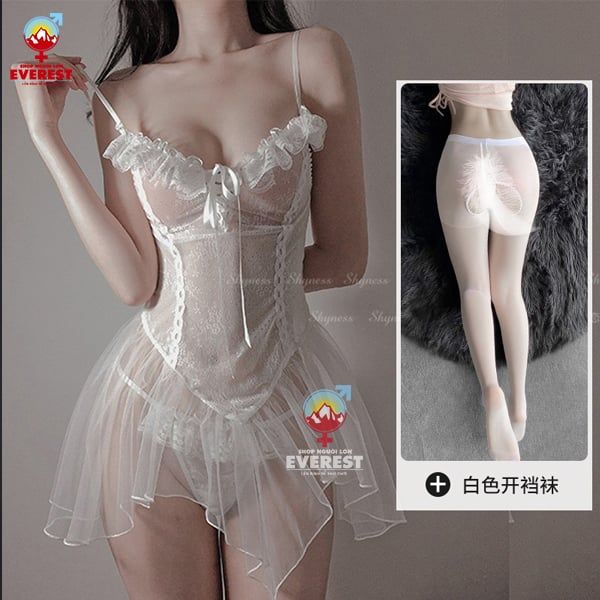  Đồ ngủ sexy váy tiểu thư bó xuyên thấu gợi cảm 