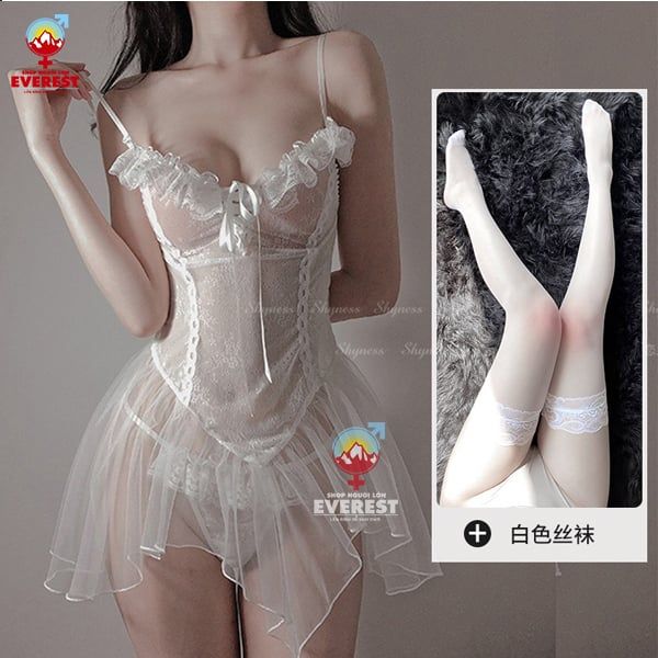  Đồ ngủ sexy váy tiểu thư bó xuyên thấu gợi cảm 