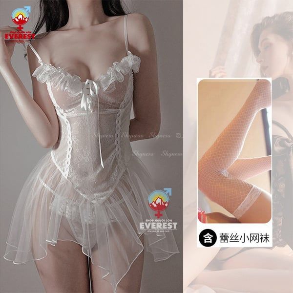  Đồ ngủ sexy váy tiểu thư bó xuyên thấu gợi cảm 