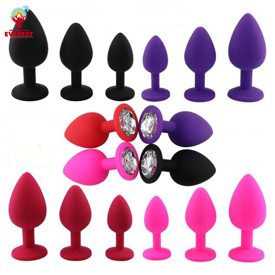  Buttplug nút cắm hậu môn silicon đính đá cao cấp 