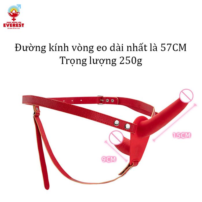  Dương vật giả dây đeo 2 đầu silicon mềm mại dành cho les 