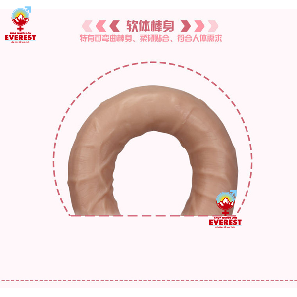  Dương vật giả 2 đầu siêu dài silicon mềm mịn dành cho Les 