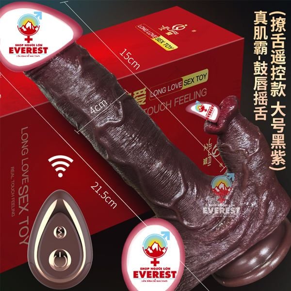  Dương vật giả 2 đầu rung thụt điều khiển từ xa da đen size lớn 