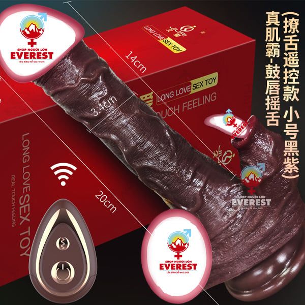  Dương vật giả 2 đầu rung thụt điều khiển từ xa da đen size nhỏ 