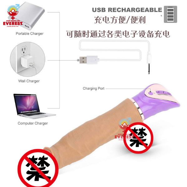  Dildo dương vật giả cao cấp Joker rung thụt cong tỏa nhiệt 