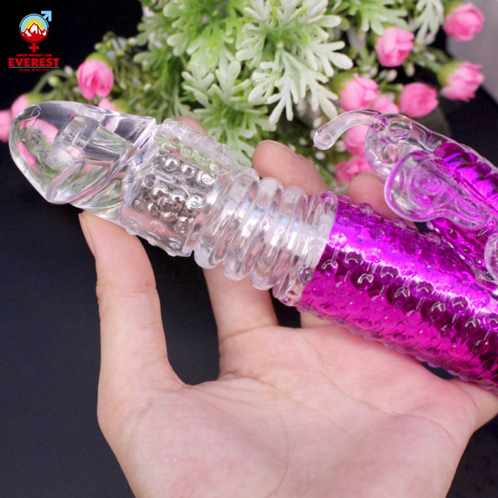  Dương vật giả xoay bi rung thụt kèm đầu rung con bướm Libo 
