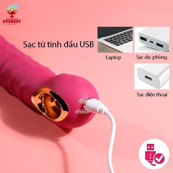  Dương vật giả silicon cầm tay 10 chế độ rung cao cấp 