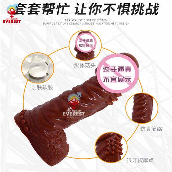  Dương vật rỗng ruột silicon có gai tăng kích thước giá rẻ 