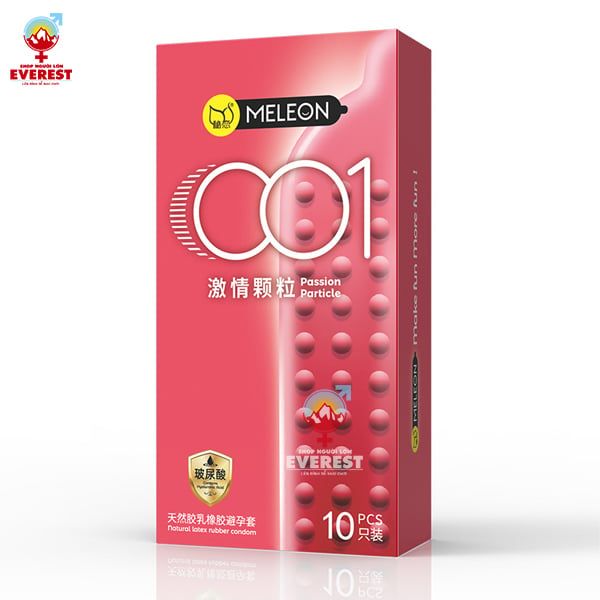  Bao cao su Meleon 001 Passion siêu mỏng thân gai hạt nổi nhỏ 
