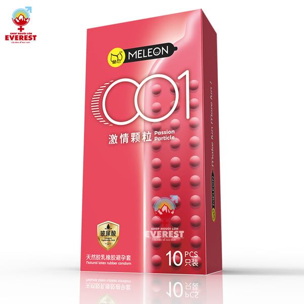  Bao cao su Meleon 001 Passion siêu mỏng thân gai hạt nổi nhỏ 
