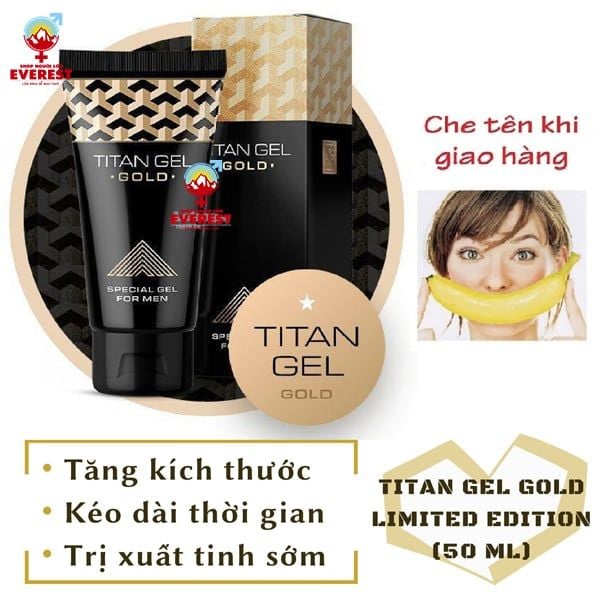  Gel bôi trơn tăng kích thước cao cấp Titan Gold-50ml 