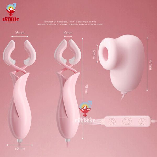  Máy kẹp đầu ti vú kèm đầu hút âm đạo 17 tần số hút và rung 