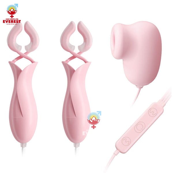  Máy kẹp đầu ti vú kèm đầu hút âm đạo 17 tần số hút và rung 