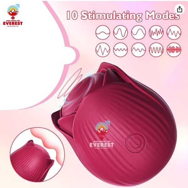  Máy rung hoa hồng rung massage 10 chế độ siêu mạnh cực êm ái 