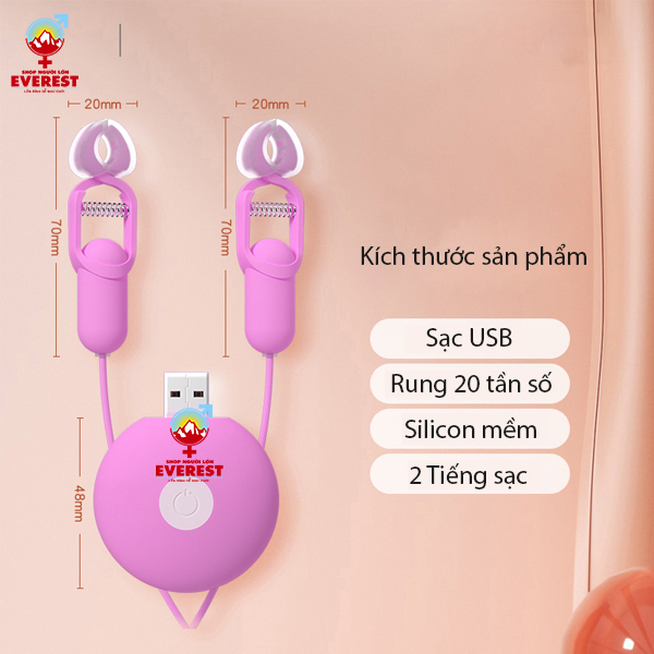  Máy rung kẹp đầu ti vú rung 20 tần số pin USB siêu kích thích 