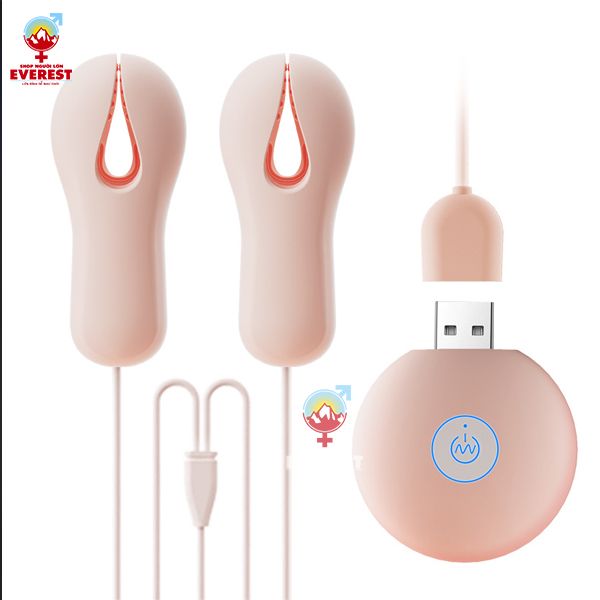  Máy rung núm vú kẹp đầu ti pin sạc USB giá rẻ 10 chế độ rung 