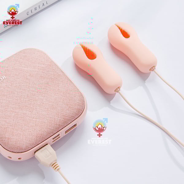  Máy rung núm vú kẹp đầu ti pin sạc USB giá rẻ 10 chế độ rung 