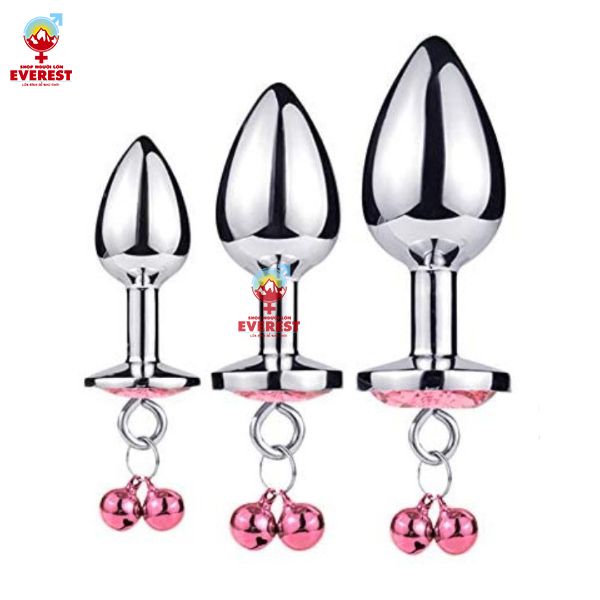  Nút buttplug kích thích tuyến tiền liệt kim loại gắn đá có dây đeo dây 