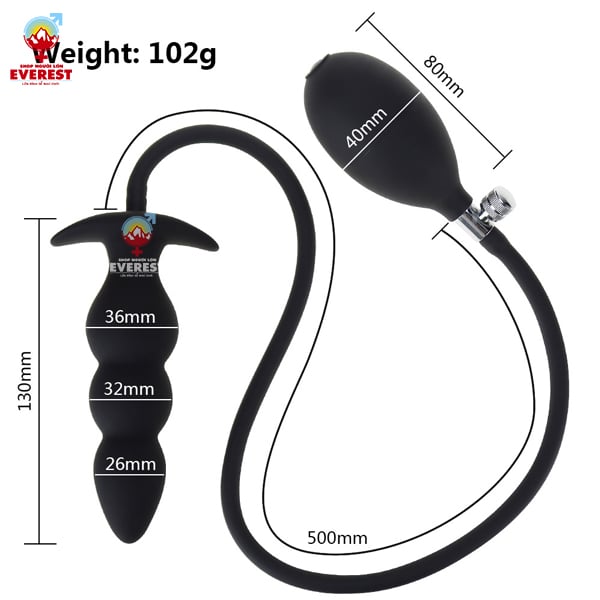  Phích cắm hậu môn bơm hơi 3 nấc giá rẻ kích thích điểm G 
