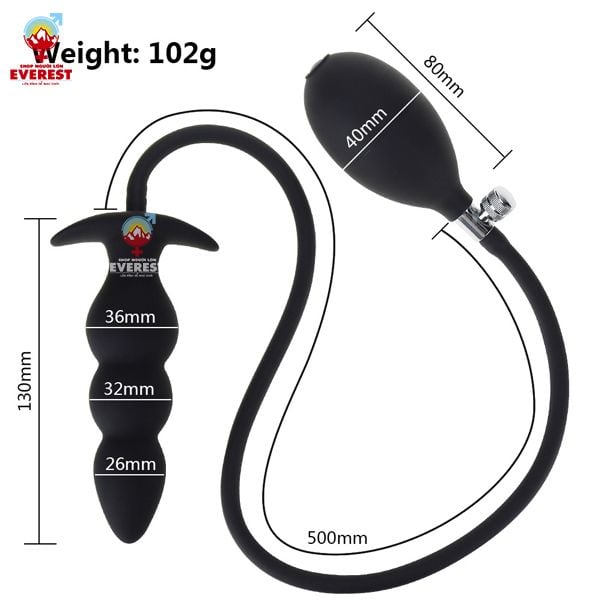  Phích cắm hậu môn bơm hơi 3 nấc giá rẻ kích thích điểm G 