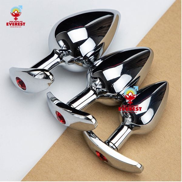  Phích cắm hậu môn inox đế chữ T đá pha lê đủ size giá rẻ 