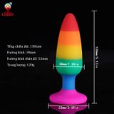  Phích cắm hậu môn silicon cầu vòng - Rainbow size lớn 