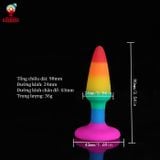  Phích cắm hậu môn silicon cầu vòng - Rainbow size nhỏ 