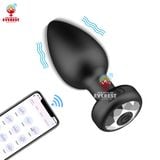  Phích cắm hậu môn silicon có rung điều khiển app điện thoại 