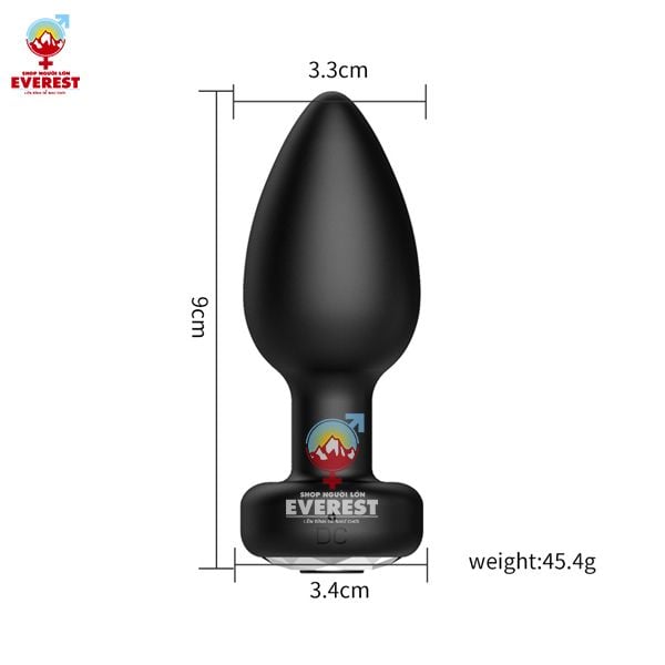  Phích cắm hậu môn silicon có rung điều khiển bằng remote 