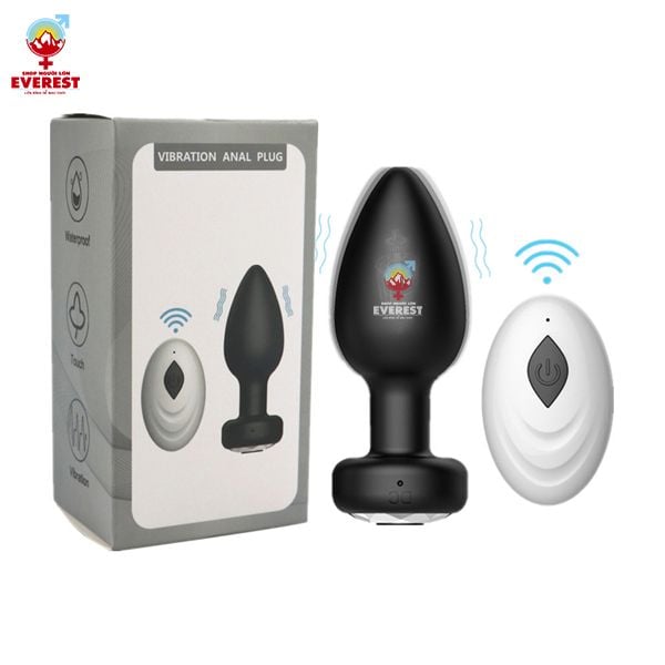  Phích cắm hậu môn silicon có rung điều khiển bằng remote 
