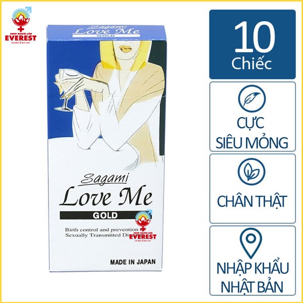  bao cao su siêu mỏng Sagami Love Me Gold 