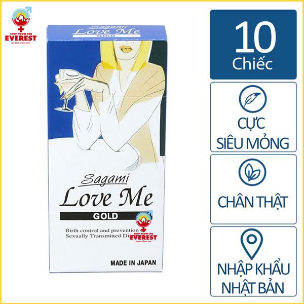  Bao cao su siêu mỏng Sagami Love Me Gold 