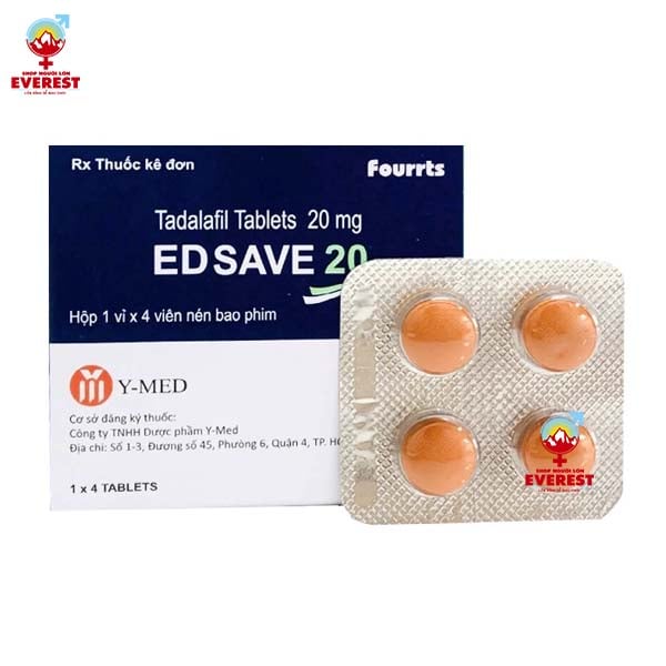  Thuốc tăng cường sinh lý nam Ed Save 20mg hộp 4 viên chính hãng 