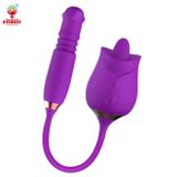  Trứng rung xoay thụt đầu bi kèm lưỡi rung hoa hồng thế hệ 1 