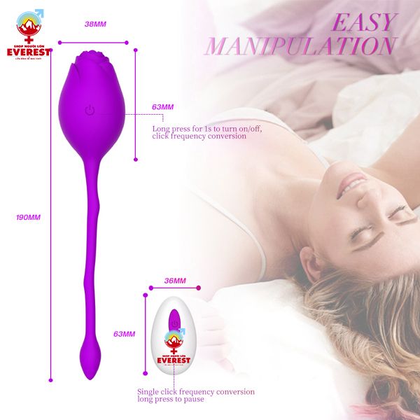 Trứng rung hoa hồng điều khiển từ xa bằng remote massage kích thích điểm G 