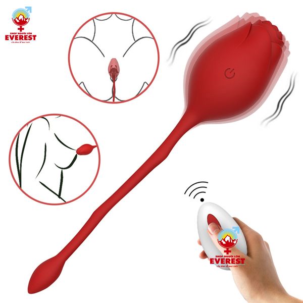  Trứng rung hoa hồng điều khiển từ xa bằng remote massage kích thích điểm G 