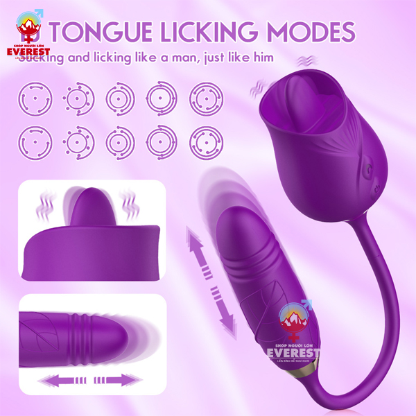  Trứng rung hoa hồng kết hợp đầu lưỡi liếm kích thích điểm G 