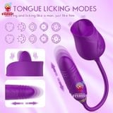  Trứng rung hoa hồng kết hợp đầu lưỡi liếm kích thích điểm G 