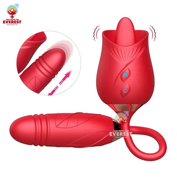  Trứng rung hoa hồng kết hợp đầu lưỡi liếm kích thích điểm G 