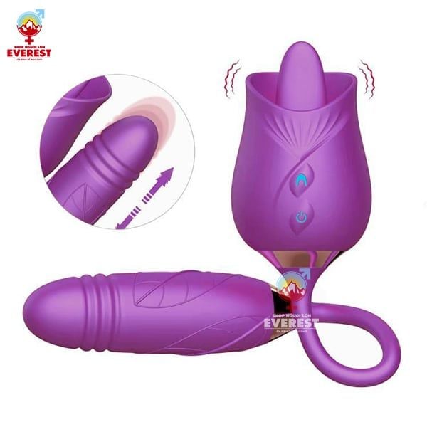  Trứng rung hoa hồng kết hợp đầu lưỡi liếm kích thích điểm G 