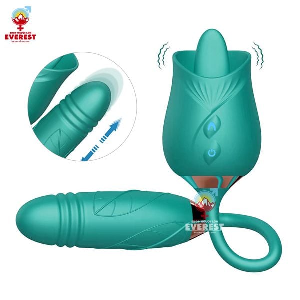  Trứng rung hoa hồng kết hợp đầu lưỡi liếm kích thích điểm G 