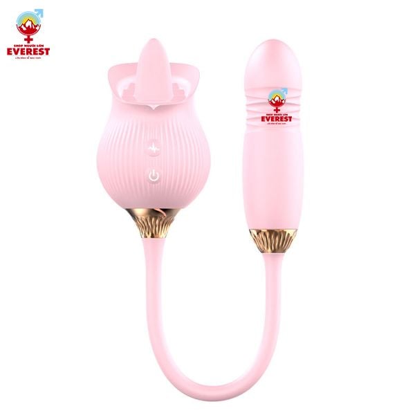  Trứng rung thụt kết hợp đầu lưỡi liếm hoa hồng nhiều chế độ 