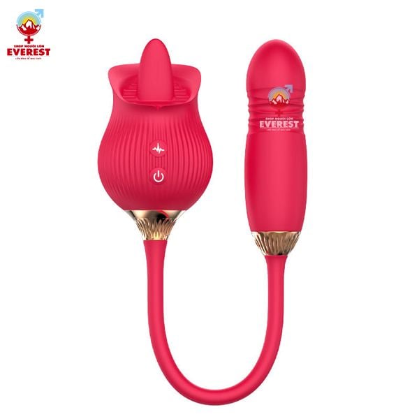  Trứng rung thụt kết hợp đầu lưỡi liếm hoa hồng nhiều chế độ 