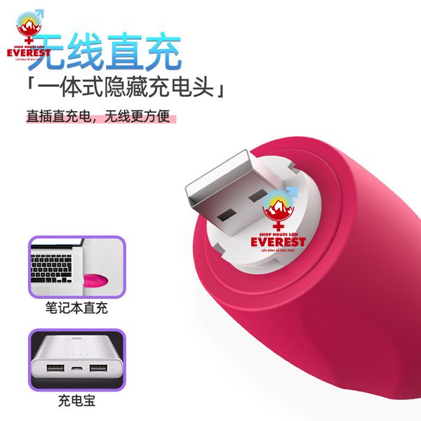  Trứng rung tình yêu 1 đầu rung 10 tần số sạc USB giá rẻ 