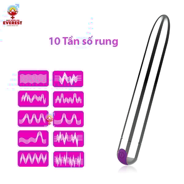  Trứng rung tình yêu inox rung 10 chế độ size lớn hình viên đạn 