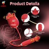  Trứng rung xoay thụt đầu bi kèm lưỡi rung hoa hồng thế hệ 2 