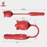  Trứng rung xoay thụt đầu bi kèm lưỡi rung hoa hồng thế hệ 2 