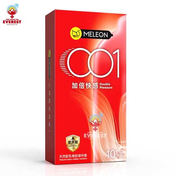  Bao cao su Meleon 001 Double siêu mỏng nhiều gel bôi trơn 