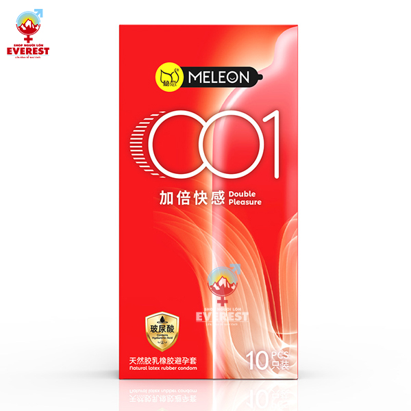 Bao cao su Meleon 001 Double siêu mỏng nhiều gel bôi trơn 