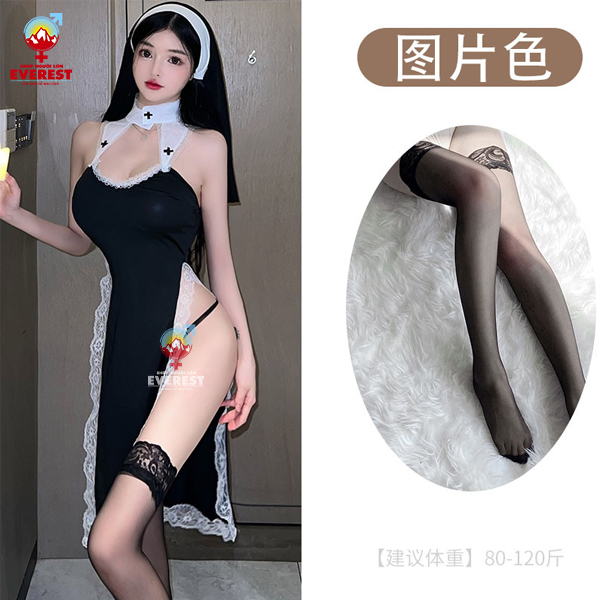  Váy ngủ cosplay nữ tu sĩ gợi cảm phối ren sexy 